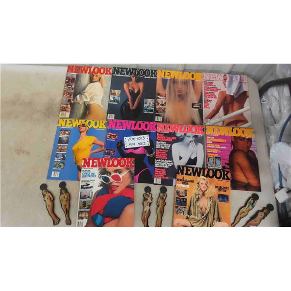 10 Adult Magazines ; New Look 1985 +86, (6) Swizzle Stripper Sticks - Penthouse