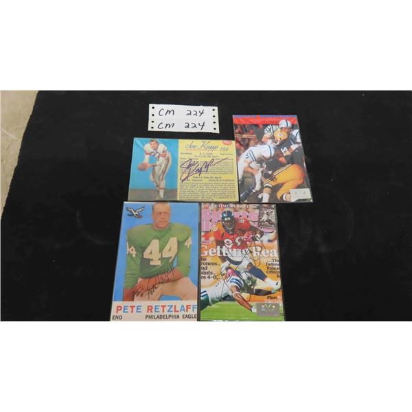 4 Football Signed 4"x6" Photos