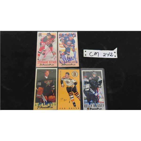 5 Assorted Autographed Hockey Cards