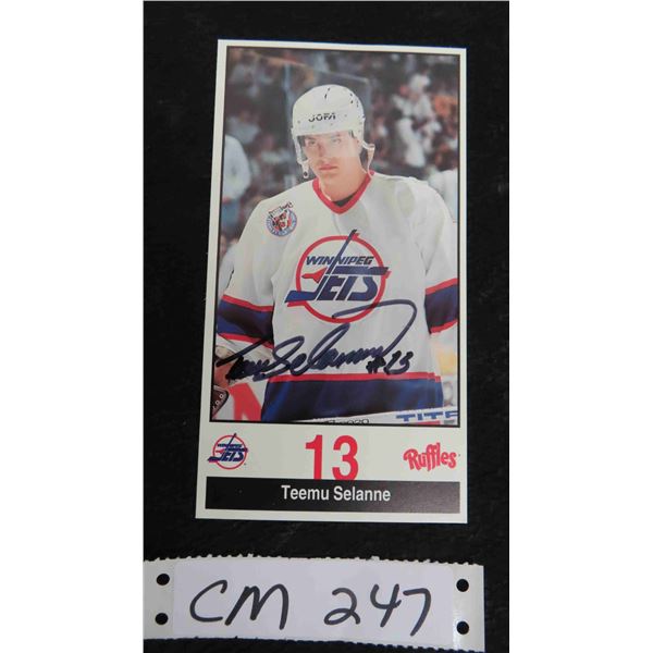 Teemu Selanne Signed Winnipeg Jets Card