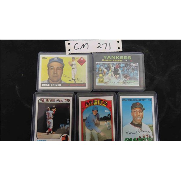 5 Assorted Baseball Cards