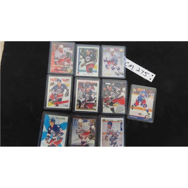 Teemu Selanne Winnipeg Jets + Rookie - 10 Cards Total