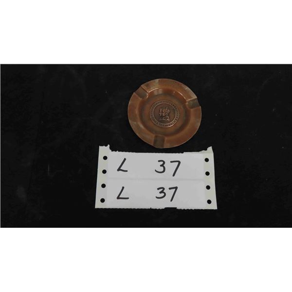 Commemorative Royal Visit 1939 Copper Ashtray 3" from Marlborough Hotel