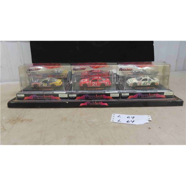 (3)  Race Images 1:43 Scale Die Cast Cars in Collectible Display Case - New in Box
