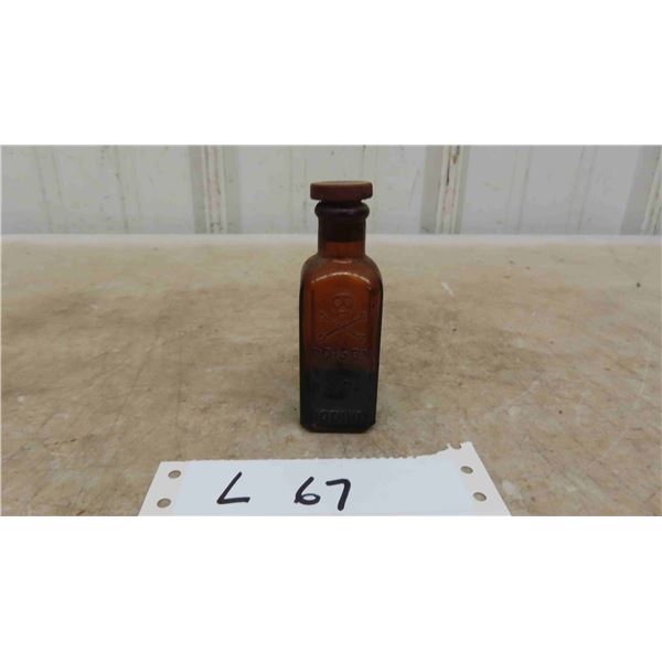 Vintage Glass Bottle ' Liq Iodine' 3.5" High