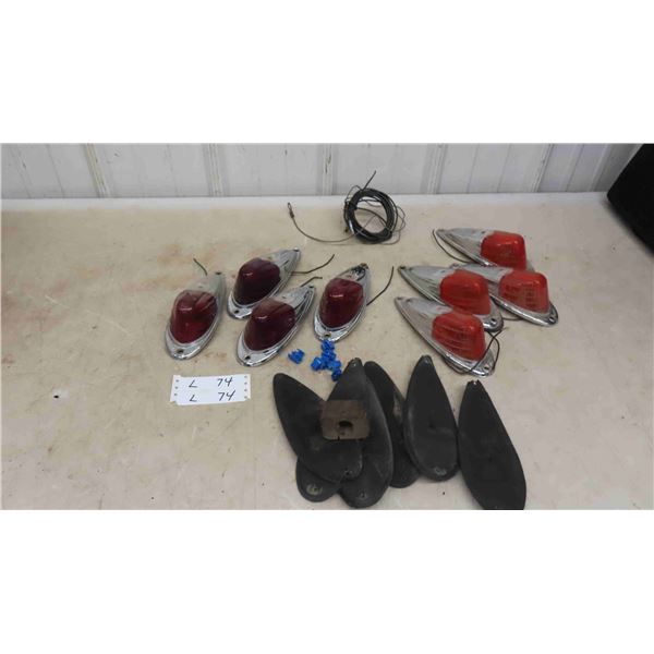 4 Chrome Tail Lights, 4 Chrome Marker/ Signal Lights