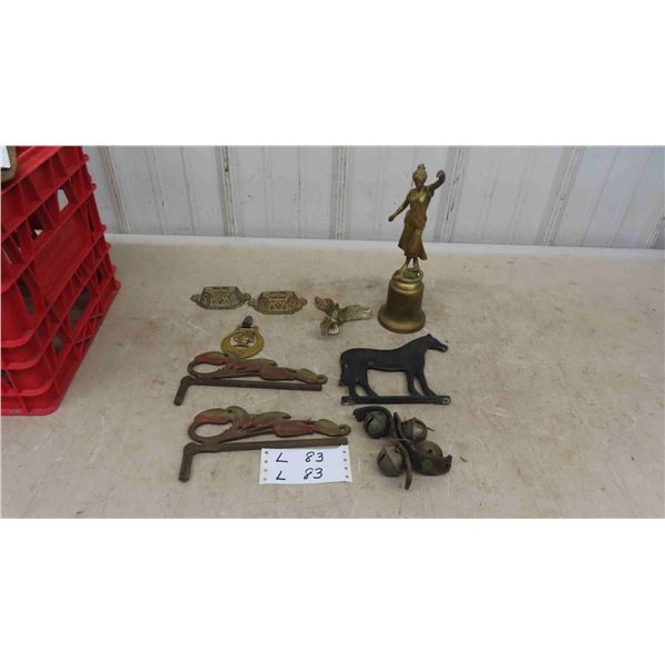 Brass Statue 11"  Tall, Dresser Pulls ( 2), Eagle, Rod Iron Décor, Metal Horse,