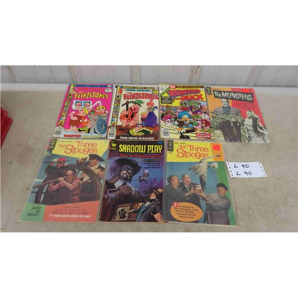 7 Comics ; Flintstones, Howard Duck, 3 Stooges, The Munsters - 12 to 60 Cent Covers