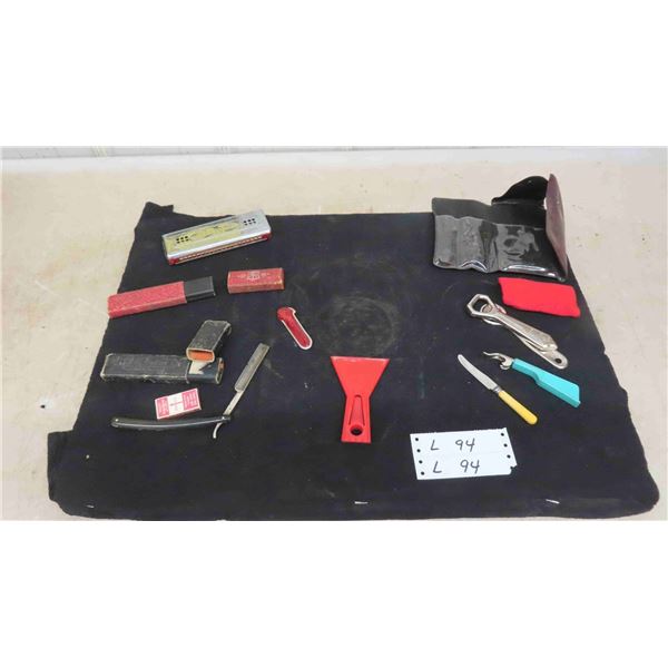 Rolz's Astoria Vintage Harmonica, Straight Razor ' King Cutter' with Original Box + 