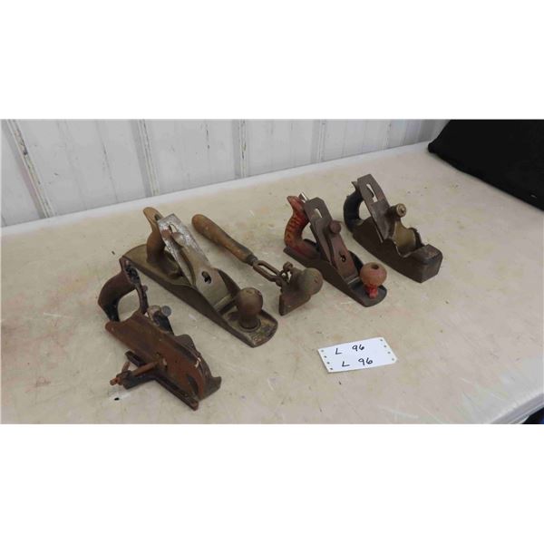 Vintage Tools ; 3 Stanley Planers, Este Hand Planer, Spiers Ayr Planer with Brass 