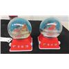 Image 2 : 2 Vintage Snow Globes from Universal Studios with Changeable Calendar, Wind Up 