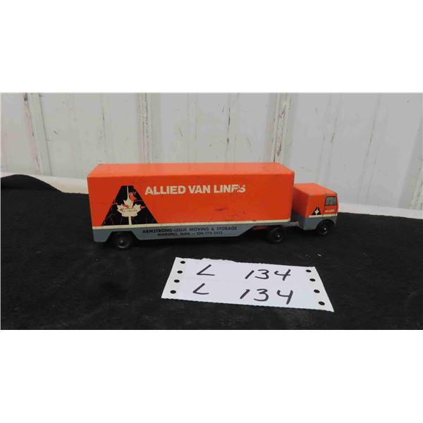 Vintage Metal Truck ' Allied Van Lines' , Armstrong Leslie Moving + Storage Advertising