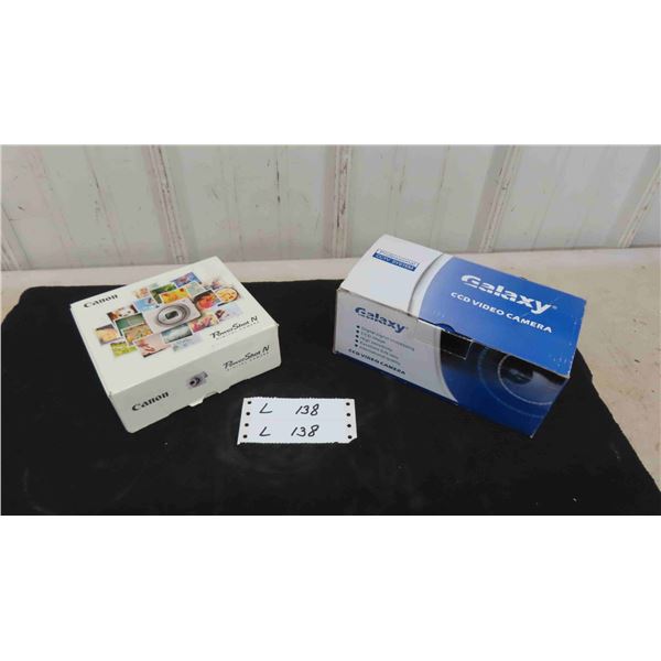 New in Box Canon Power Shot n Digital Camera, Galaxy CCD Video Camera -