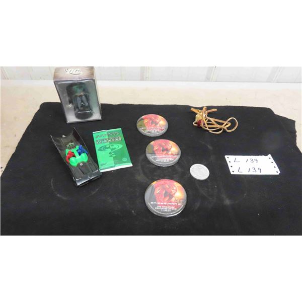 New DC Batman Figure 4" Tall, Batman Forever Movie Photo Stickers New in Pkg.,