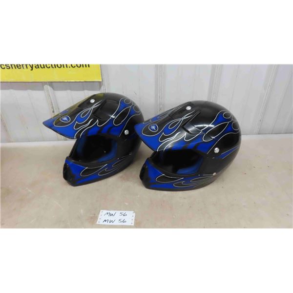 (2) Polaris ATV Helmets Sz Med + LG 