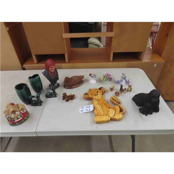 Ornament ; Fine Bone Floral China, Sandicast Dog Ornament, Blue Mountain