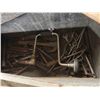 Image 2 : Old Wooden Carpenters Box 13" x 14"x26" with Tools ; Brass Bits, Hole Punch, 