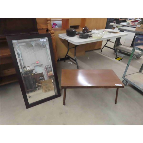 Bevelled Mirror 22" x 40" & Coffee table