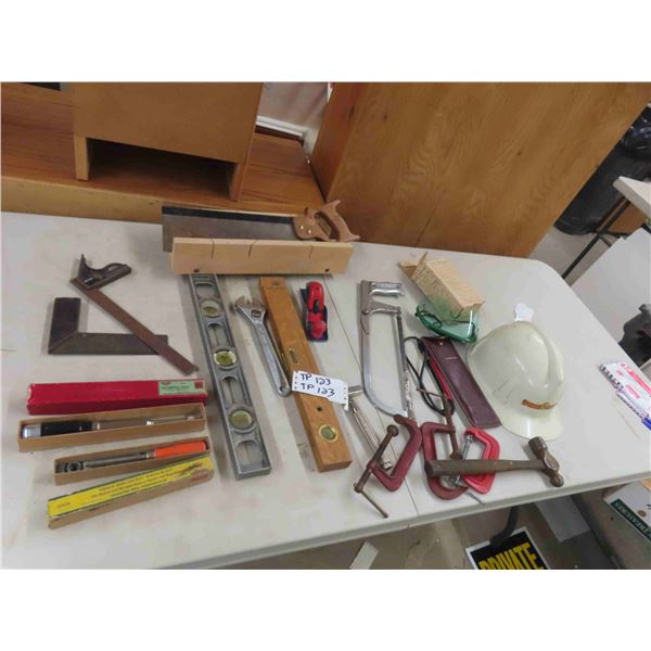 Mitre Saw, Level, Crescent, Squirt Can, Crescent, C-Clamps