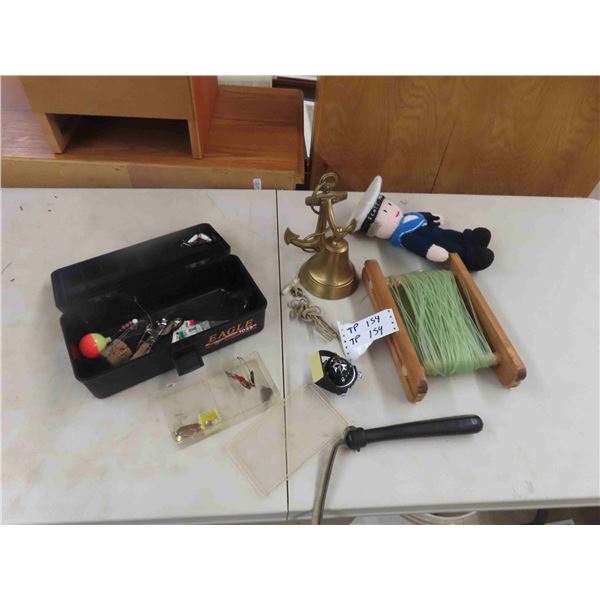 Brass Bell, Heavy Fish Line, Tackle Box with some Tackle, Compass, Fish Bat
