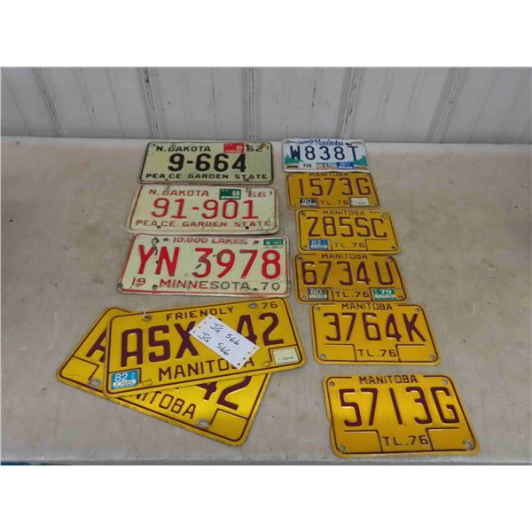 11 License Plates : 1970 Minnesota , 1962 North Dakota , 1966 North Dakota