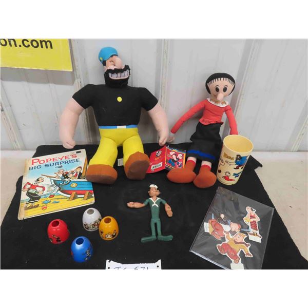 4 Vintage Plastic Popeye the Sailor Man Christmas Light Shades, 3 Wimpy and Olive Oyl
