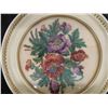 Image 3 : 2 Petit Point Flower Pictures 9 1/4'' Diameter