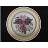 Image 4 : 2 Petit Point Flower Pictures 9 1/4'' Diameter