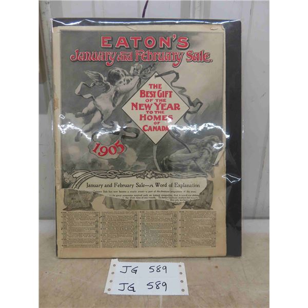 1905 Eatons January/February Sale Catalogue -Front Page Has Damage at Bottom