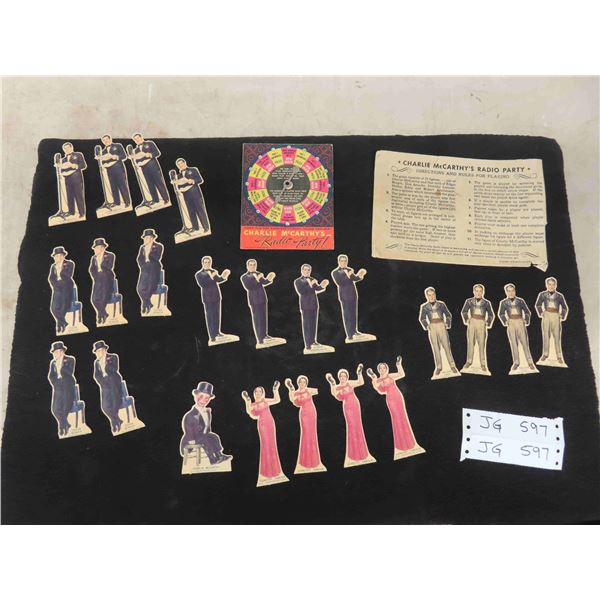 1938 Charlie McCarthys Radio Party Game - Figures include Charlie McCarthy ,