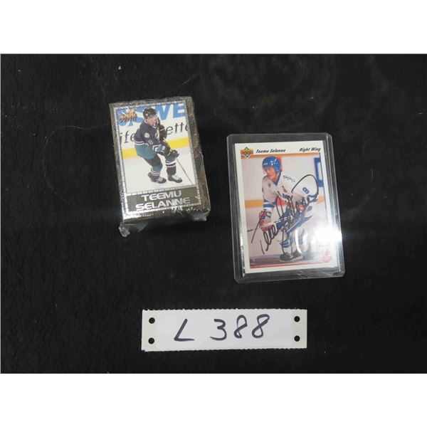 Teemu Selanne Autographed Card, Teemu Selanne Factory Sealed Cube