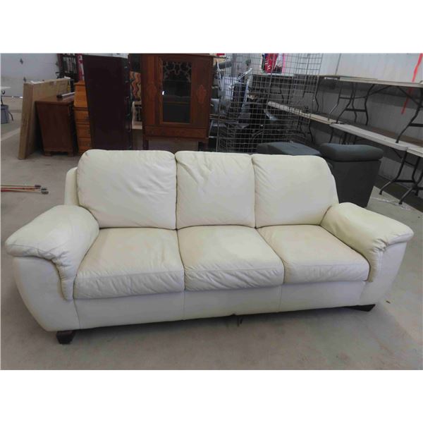 Leather / Leather Style Couch 86'' Wide