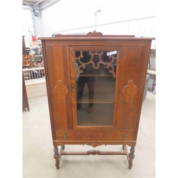 Oak China Cabinet 64'' x 40'' x 15''
