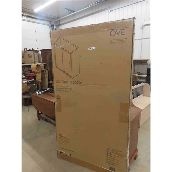 New 'Ove' Glass Shower Door Black 72''