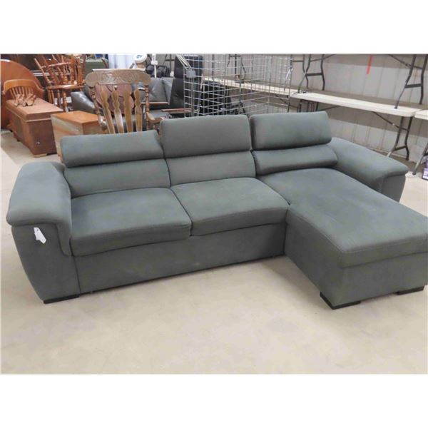 2 Piece Sectional with Slide Out Hide a Bed and Adjustable Head Rest