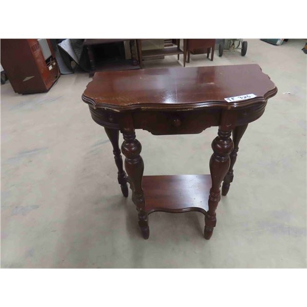 Walnut Stand with Pie Crust Edging and Drawer 28'' x 25'' x 13''