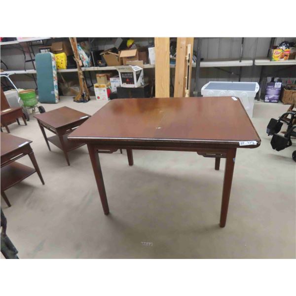 Walnut Table with Tucked Up 12'' Scissor Leaf 30'' x 48'' x 36''