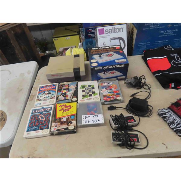 Nintendo Entertainment System with Controls, Power Source and 7 Games