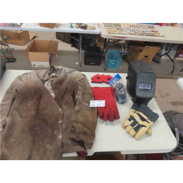 Welding Jacket, Gloves, Helmet, Goggles & 2 Magnets