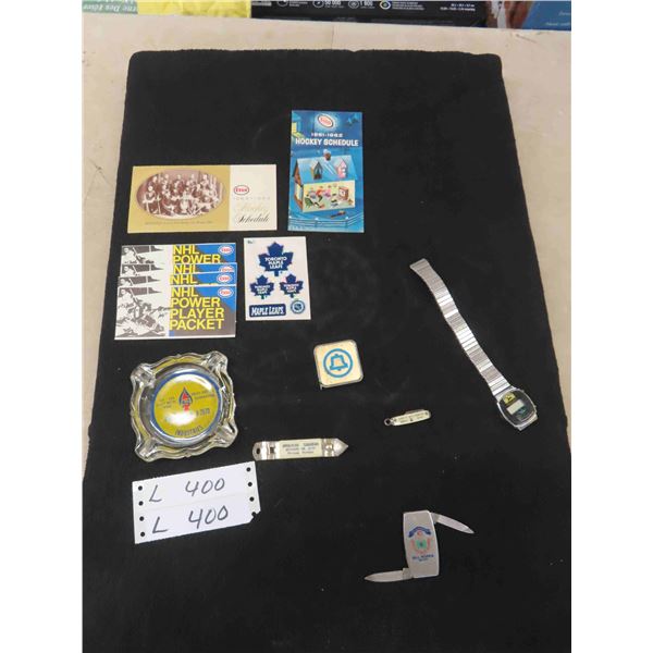 Singer Industries Ashtray, Bill Norrie Mayor Stainless Steel Pocket Knife,