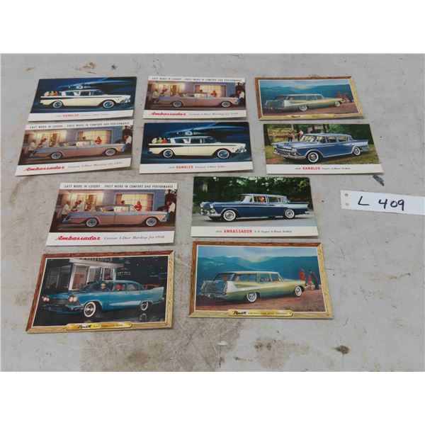 10 Vintage Auto Postcards