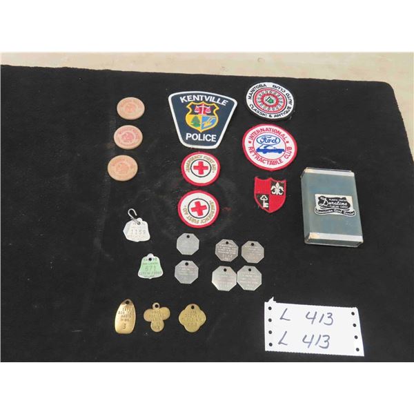Wooden Nickels , Patches, Dog License, Playing Cards, Plus