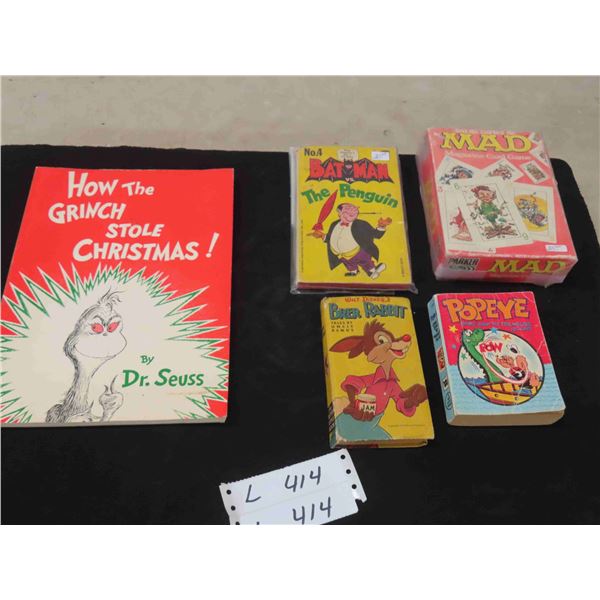 Mad Magazine Card Game , 4 Books including Dr Seuss , Popeye & Batman