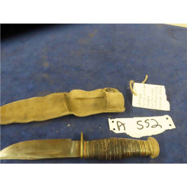 Vintage Hunting Knife 9'' with Sheath by British William Rodgers 