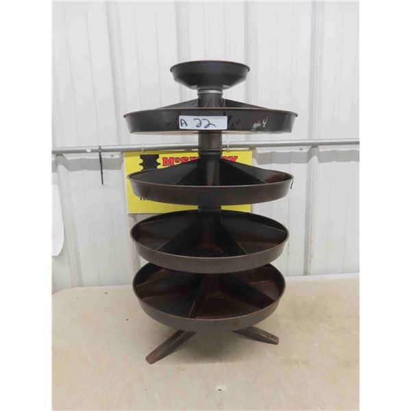 Counter Top Revolving Metal Hardware Bin 4 1/3 Tier 28'' Tall x 17'' 