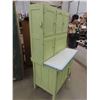 Image 2 : Painted Kitchen Hoosier with Porcelain Top 68'' x 42'' x 25''