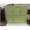 Image 9 : Painted Kitchen Hoosier with Porcelain Top 68'' x 42'' x 25''