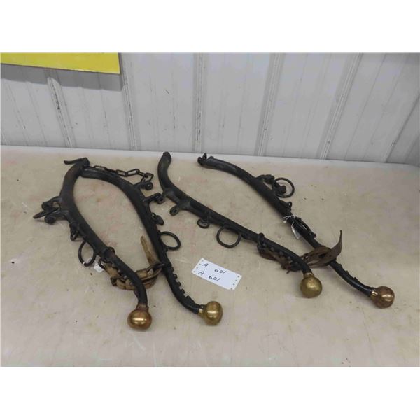 2 Sets Brass Top Hames