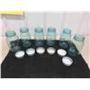 Image 3 : 6 'Ball' Blue Tinted Mason Jars with Lids
