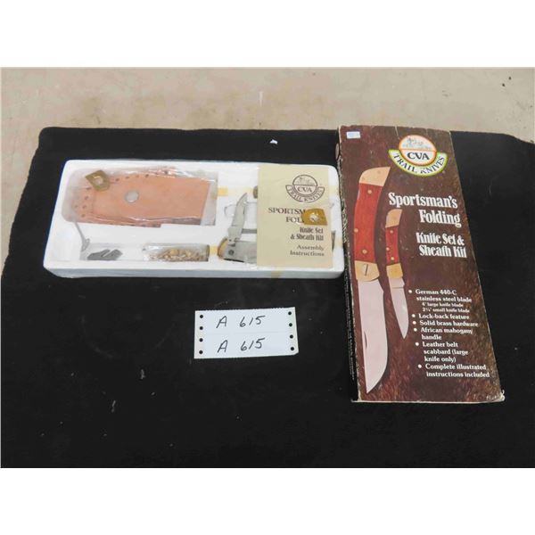 New in Box Sportsman Foldin Knife Set and Sheath Kit